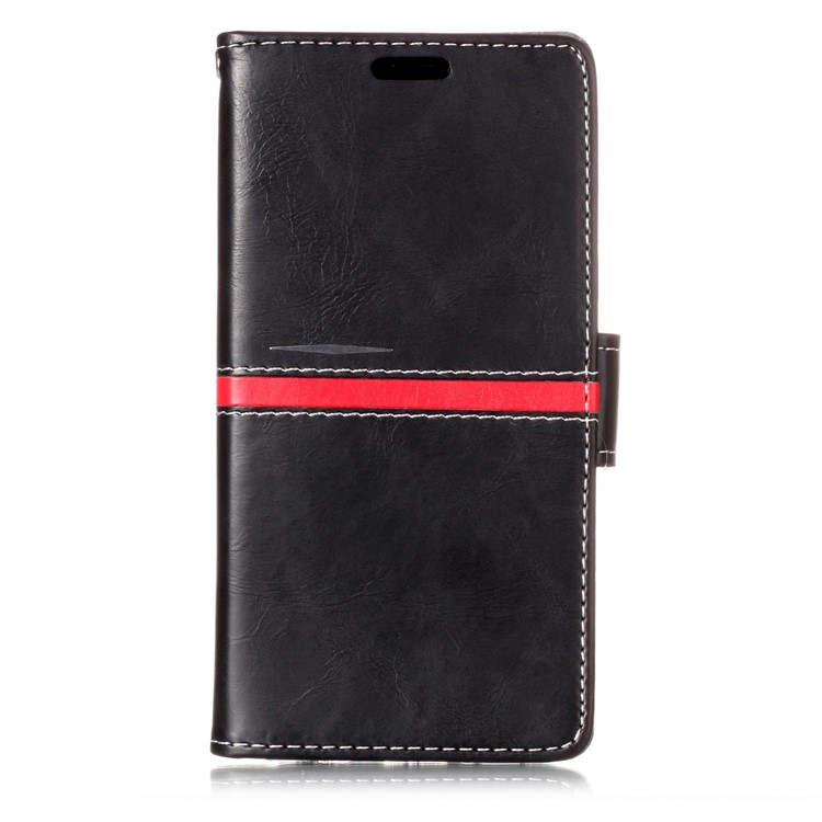 Graceful Series Stitching Leather Wallet Case for Samsung Galaxy S9 SM-G960 - Black-2