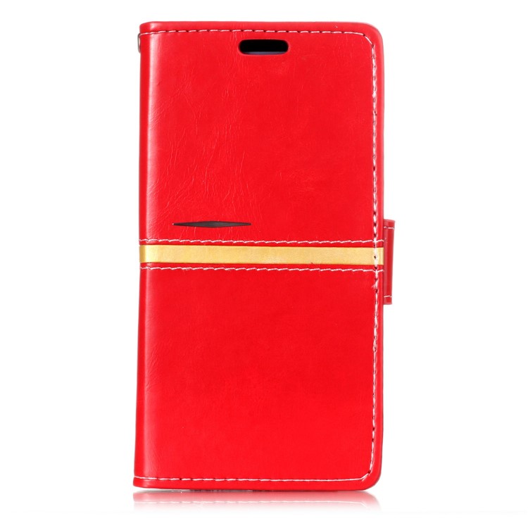 Graceful Series Stitching Leather Stand Case with Card Slots for Samsung Galaxy S9 SM-G960 - Red-1