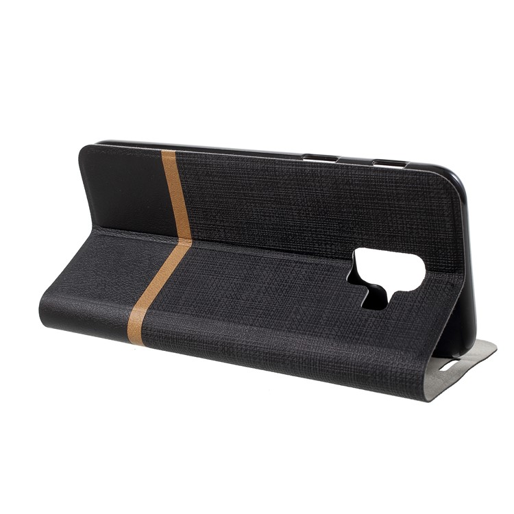 Cross Texture PU Leather Card Holder Stand Case for Samsung Galaxy A6 (2018) - Black-4