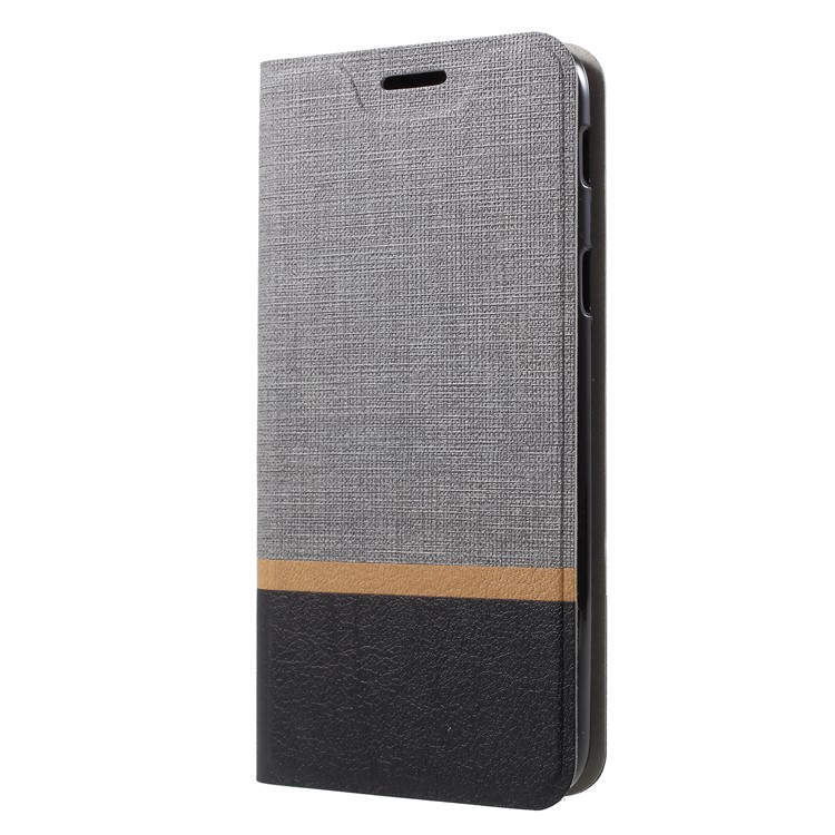 Cross Texture PU Leather Card Holder Phone Cover for Samsung Galaxy A6 (2018) - Grey-2