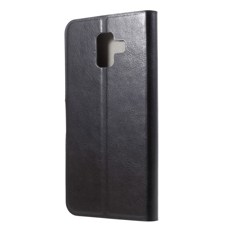 Crazy Horse PU Leather Card Holder Flip Stand Case for Samsung Galaxy A6 (2018) - Black-3