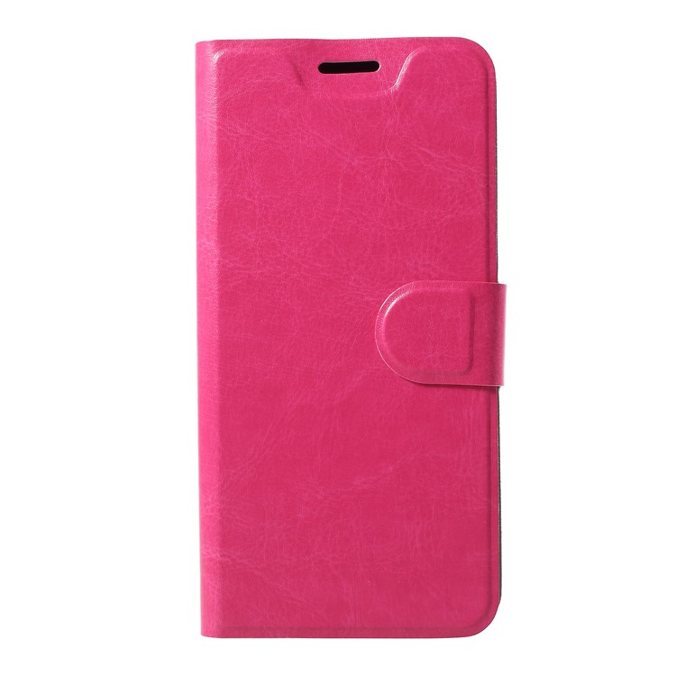 

Crazy Horse PU Leather Folio Flip Cell Phone Cover for Samsung Galaxy A6 (2018) - Rose