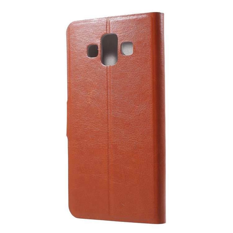 Crazy Horse Texture Stand Leather Mobile Phone Case Accessory for Samsung Galaxy J7 Duo - Brown-3