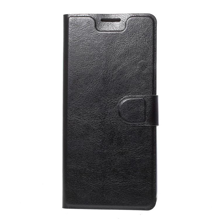Crazy Horse Wallet Magnetic Stand Leather Case (Built-in Steel Sheet) for Samsung Galaxy A6+ (2018) - Black-2