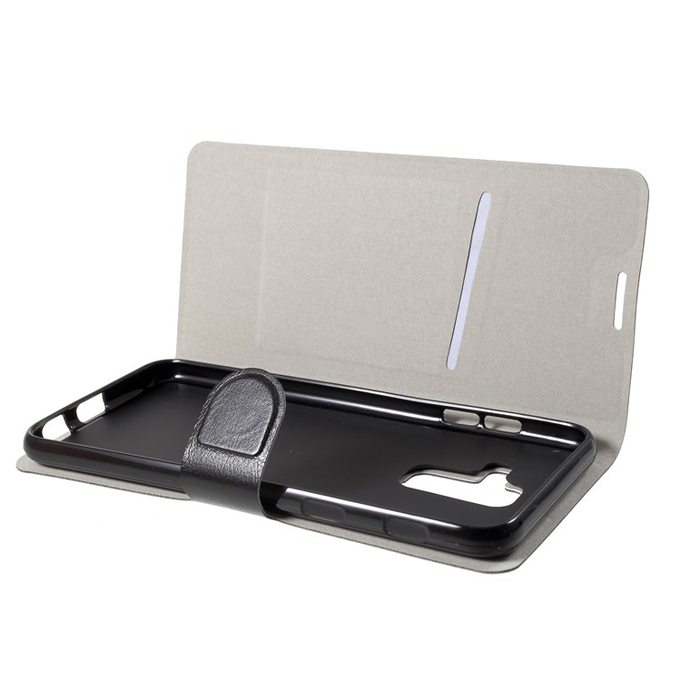 Crazy Horse Wallet Magnetic Stand Leather Case (Built-in Steel Sheet) for Samsung Galaxy A6+ (2018) - Black-5