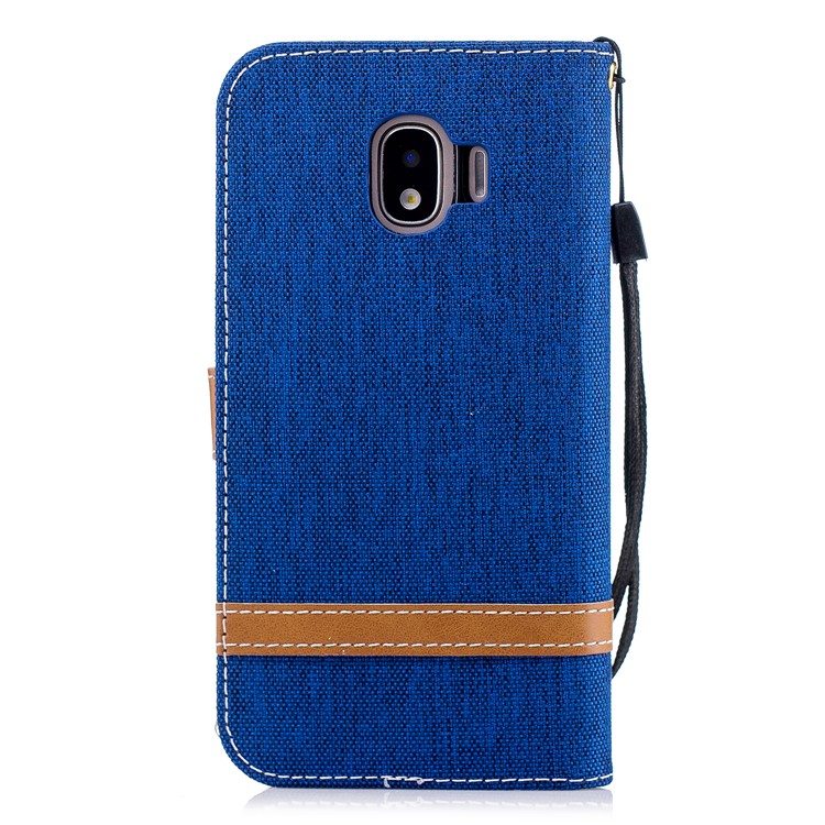 Jeans Cloth Texture Wallet Stand Leather Mobile Case for Samsung Galaxy J2 Pro 2018 - Baby Blue-3