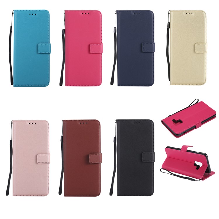 Wallet Leather Stand Case for Samsung Galaxy A8 (2018) - Black-10