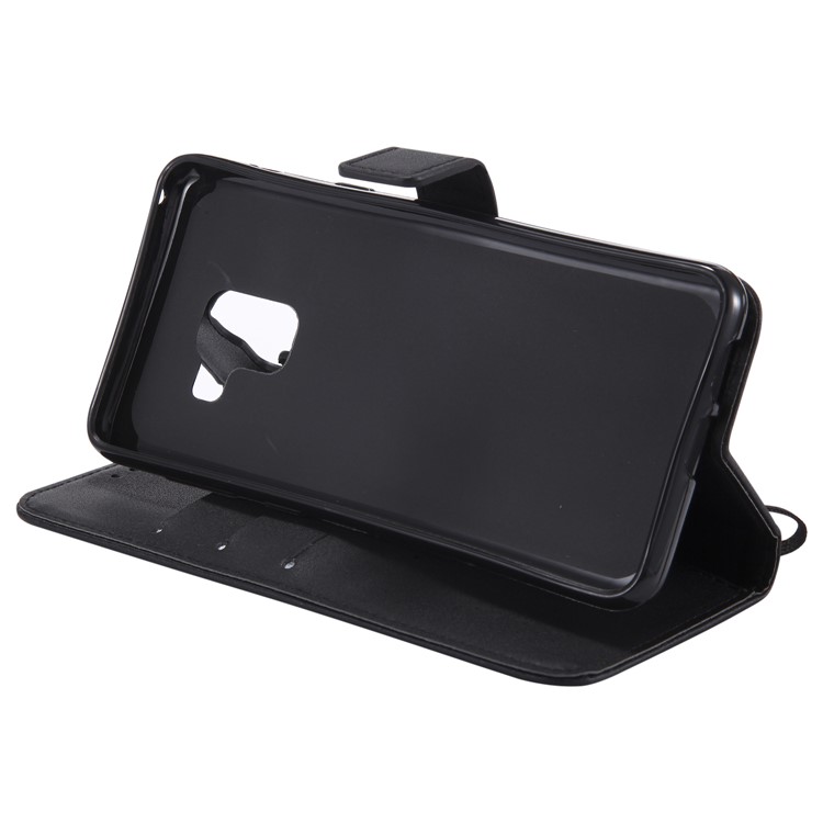 Wallet Leather Stand Case for Samsung Galaxy A8 (2018) - Black-7