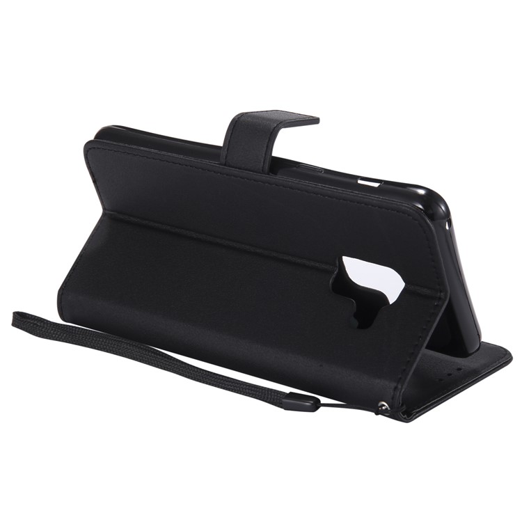 Wallet Leather Stand Case for Samsung Galaxy A8 (2018) - Black-8