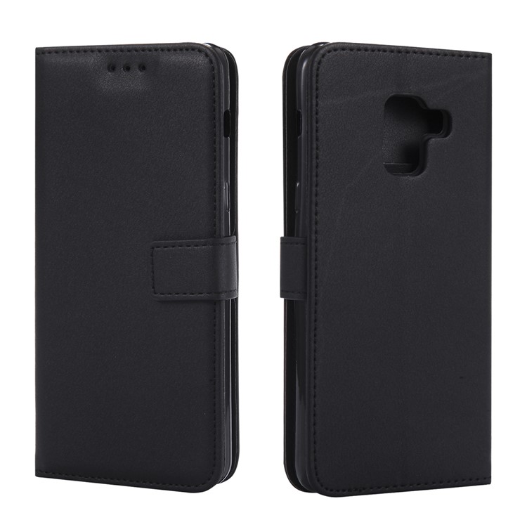 Wallet Leather Stand Case for Samsung Galaxy A8 (2018) - Black-9