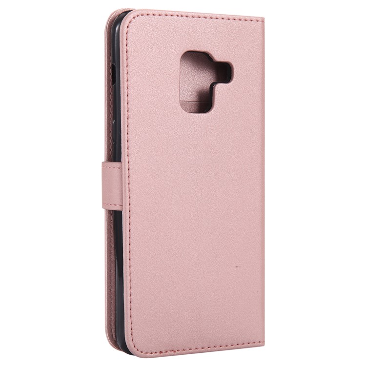 Wallet Leather Magnetic Case for Samsung Galaxy A8 (2018) - Rose Gold-6
