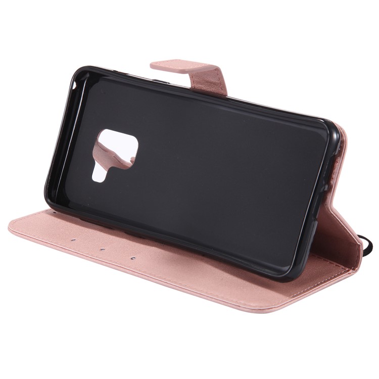 Wallet Leather Magnetic Case for Samsung Galaxy A8 (2018) - Rose Gold-8