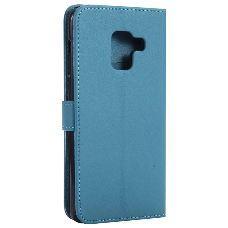 Wallet Leather Cover with Stand for Samsung Galaxy A8 (2018) - Baby Blue-6