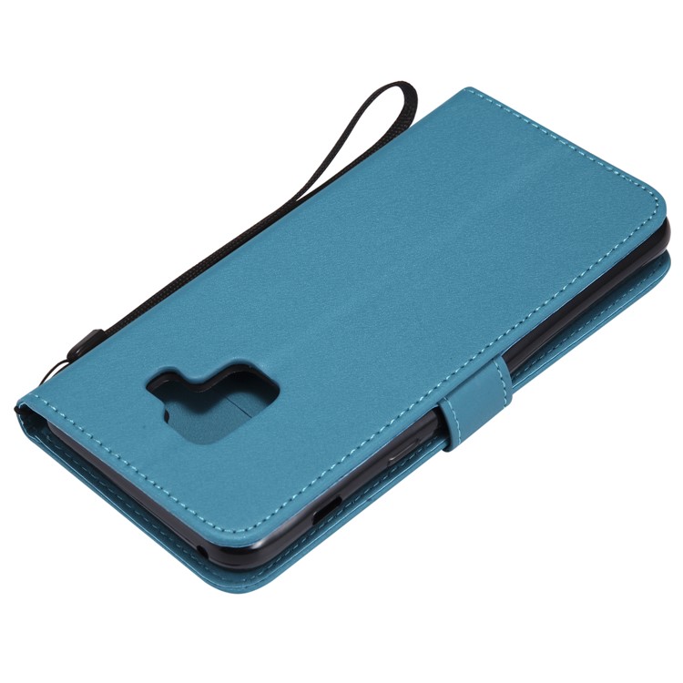 Wallet Leather Cover with Stand for Samsung Galaxy A8 (2018) - Baby Blue-7