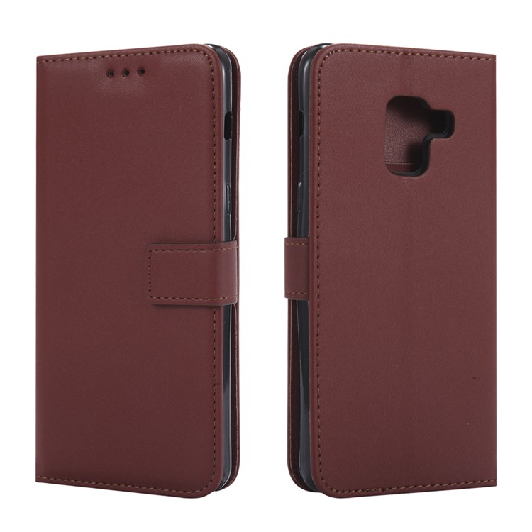 Magnetic Leather Stand Cover for Samsung Galaxy A8 (2018) - Brown-2