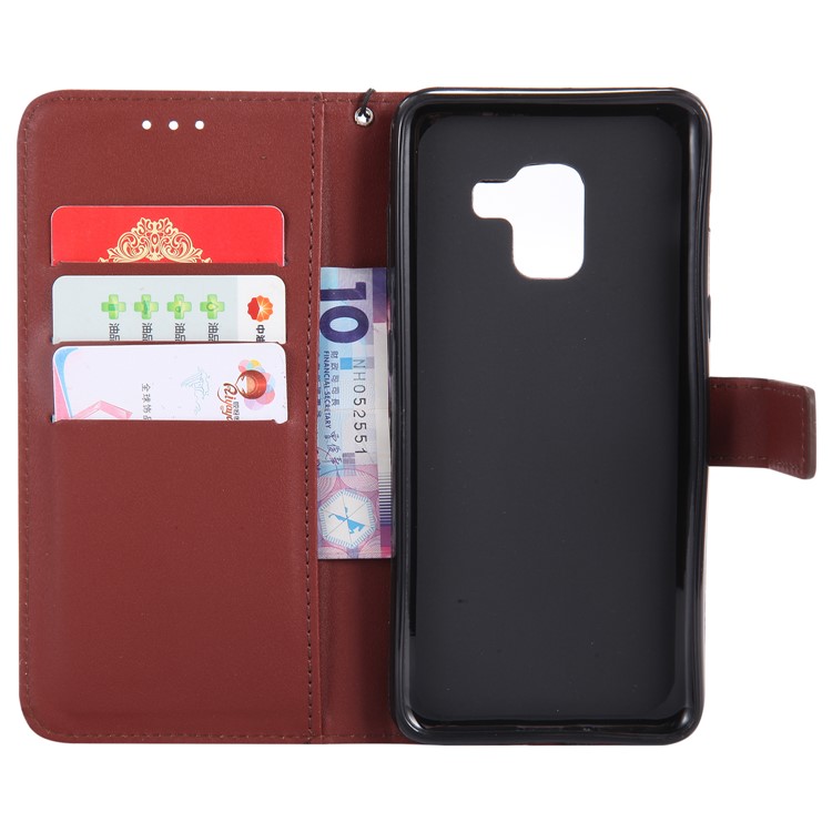 Magnetic Leather Stand Cover for Samsung Galaxy A8 (2018) - Brown-4
