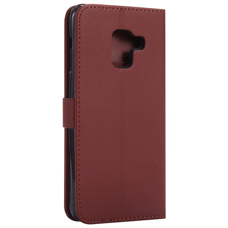 Magnetic Leather Stand Cover for Samsung Galaxy A8 (2018) - Brown-6