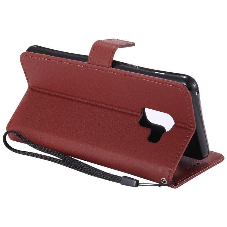 Magnetic Leather Stand Cover for Samsung Galaxy A8 (2018) - Brown-9