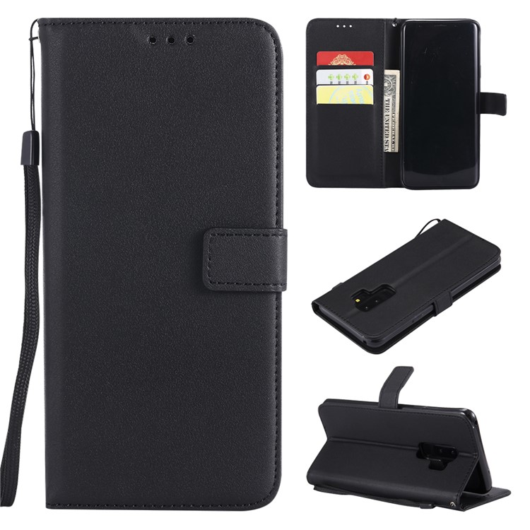 Wallet Leather Cell Phone Case for Samsung Galaxy S9 Plus SM-G965 - Black-1