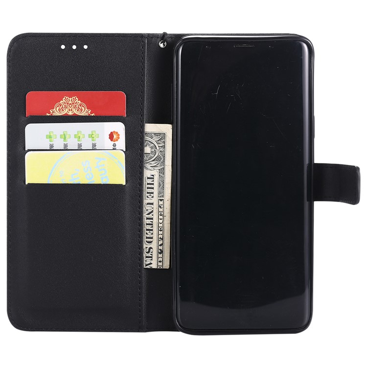 Wallet Leather Cell Phone Case for Samsung Galaxy S9 Plus SM-G965 - Black-3