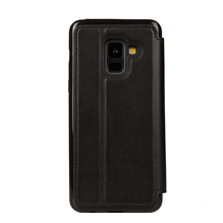 Stitching Rhombus Crown Leather Stand Case with Card Slots for Samsung Galaxy A8 (2018) - Black-3