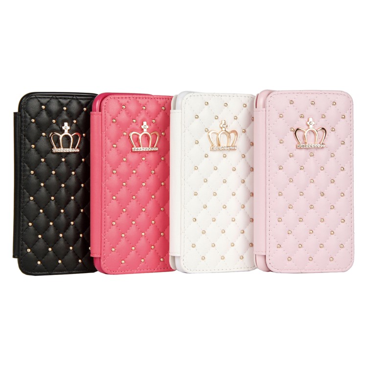 Stitching Rhombus Crown Leather Stand Case with Card Slots for Samsung Galaxy A8 (2018) - Black-7