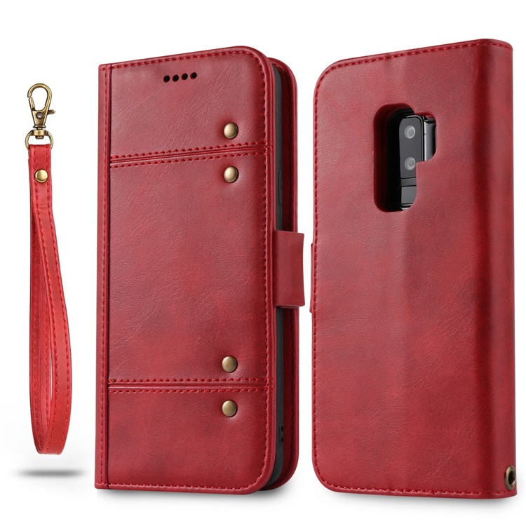 

LC.IMEEKE Removable TPU Case + Leather Wallet Case for Samsung Galaxy S9+ SM-G965 - Red