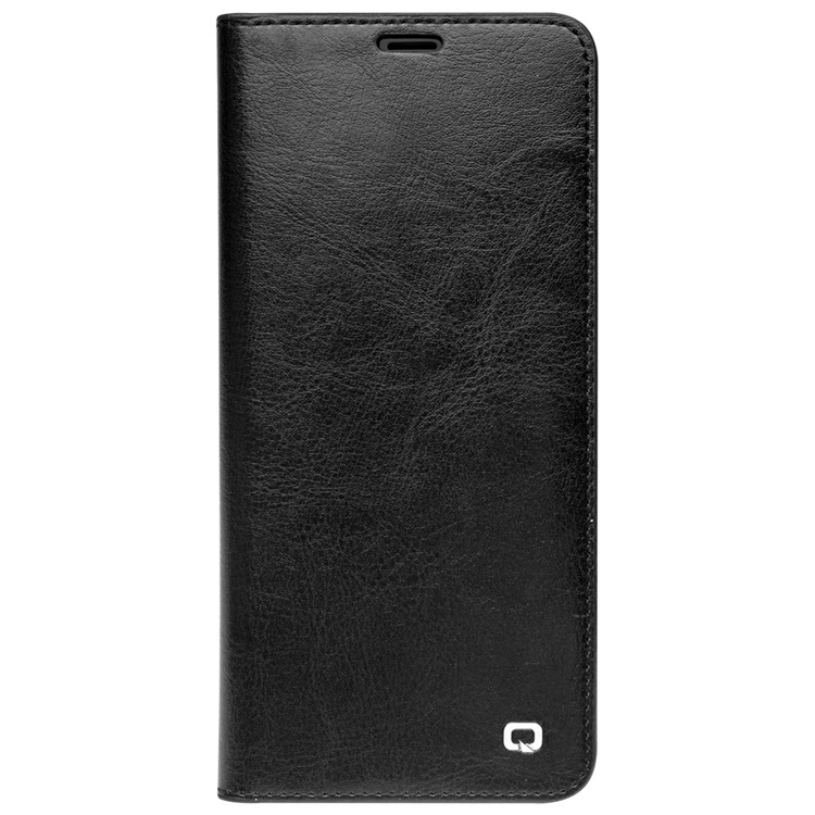 QIALINO Genuine Cowhide Leather Mobile Phone Case for Samsung Galaxy S9 SM-G960 - Black-2