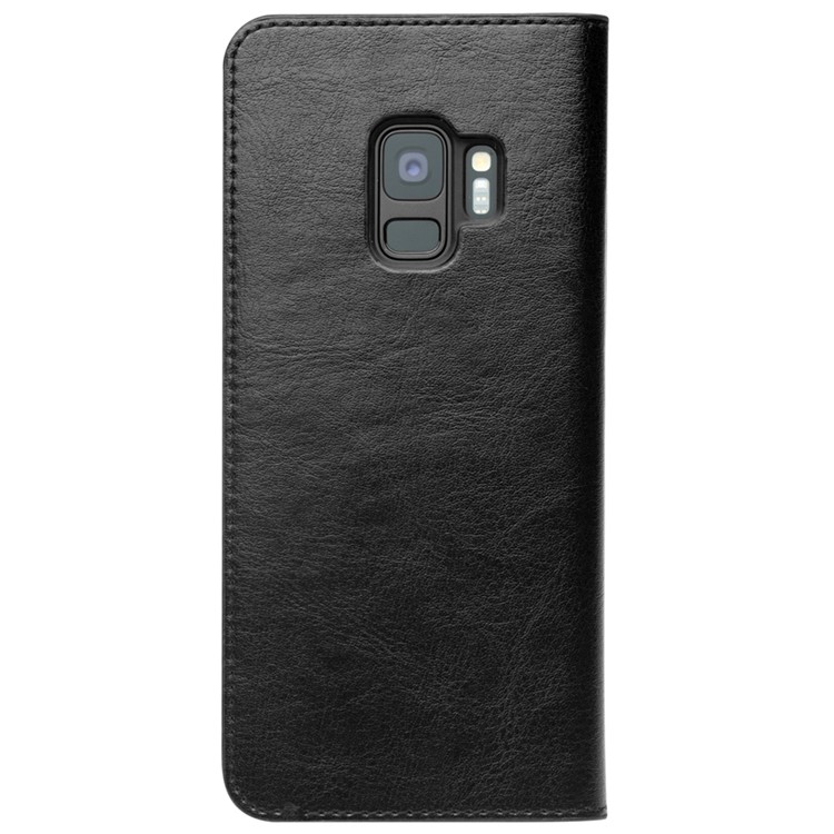 QIALINO Genuine Cowhide Leather Mobile Phone Case for Samsung Galaxy S9 SM-G960 - Black-5