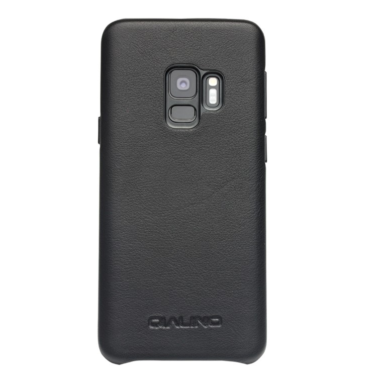 QIALINO Genuine Leather Coated PC Hard Case for Samsung Galaxy S9 SM-G960 - Black-3