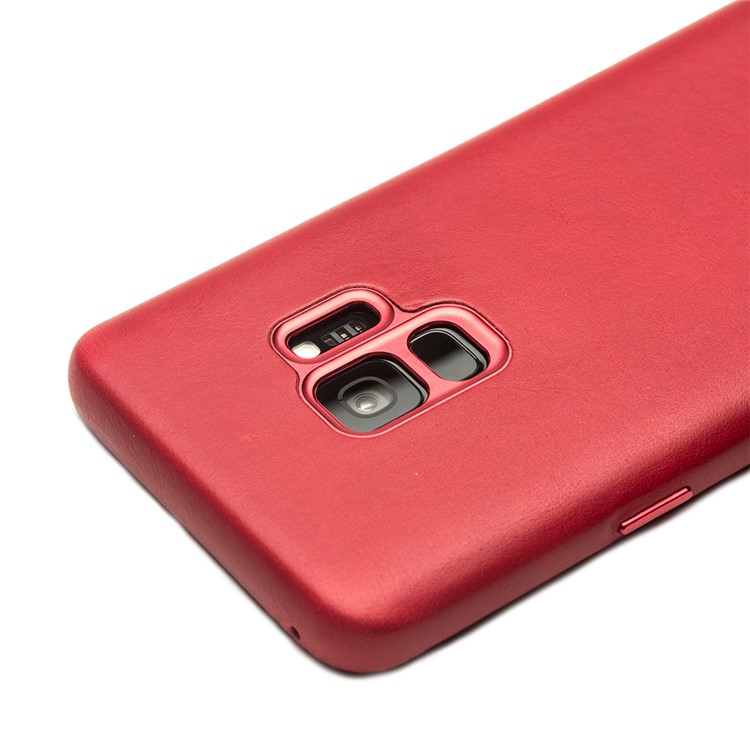 QIALINO Genuine Leather Coated PC Back Cover for Samsung Galaxy S9 SM-G960 - Red-5