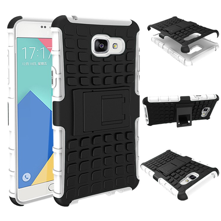 TPU PC Hybrid Cover for Samsung Galaxy A5 SM-A510F (2016) with Kickstand - White-2