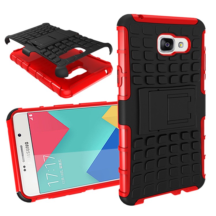 

TPU PC Phone Case for Samsung Galaxy A5 SM-A510F (2016) with Kickstand - Red