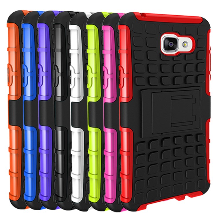 TPU PC Hybrid Shell for Samsung Galaxy A5 SM-A510F (2016) with Kickstand - Orange-3