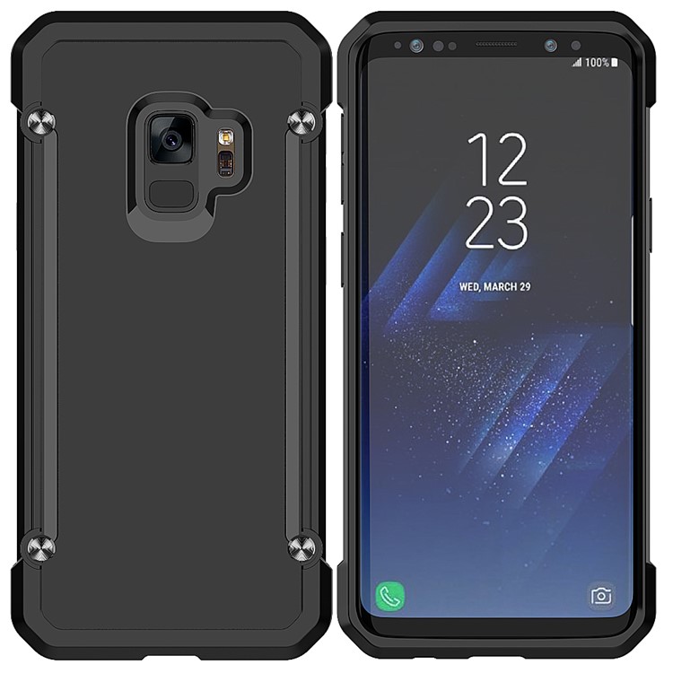 Beetle Combo TPU Edges PC Hard Mobile Casing for Samsung Galaxy S9 SM-G960 - Black-2