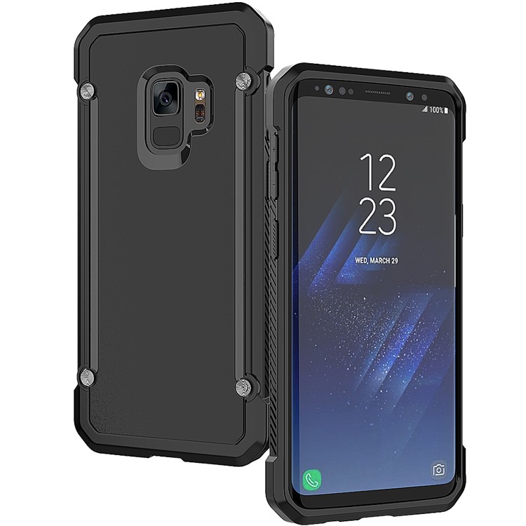 Beetle Combo TPU Edges PC Hard Mobile Casing for Samsung Galaxy S9 SM-G960 - Black-3