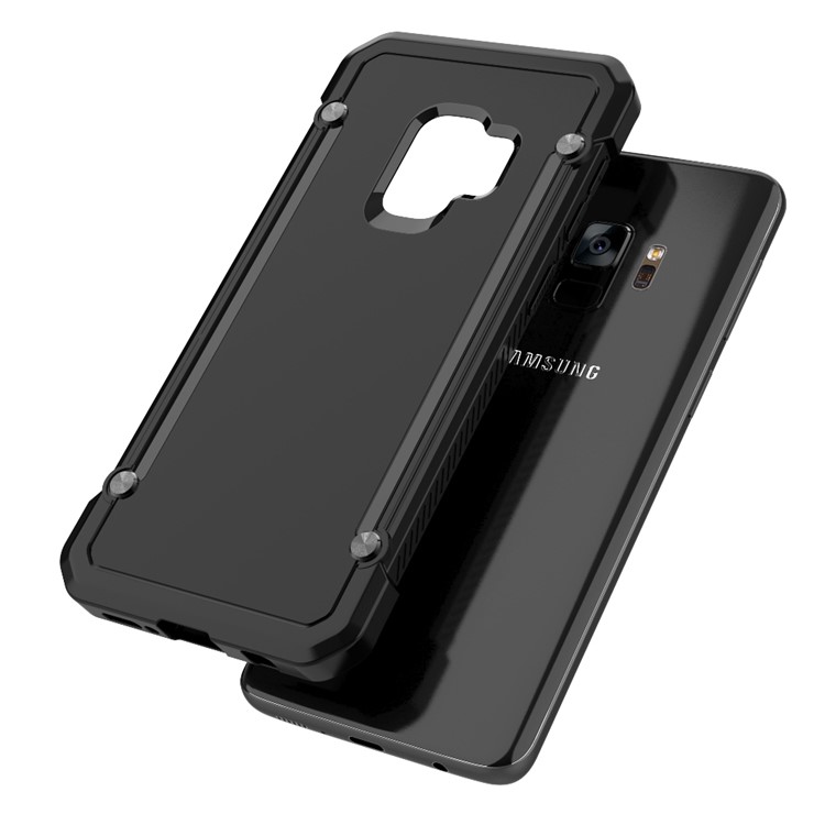 Beetle Combo TPU Edges PC Hard Mobile Casing for Samsung Galaxy S9 SM-G960 - Black-5