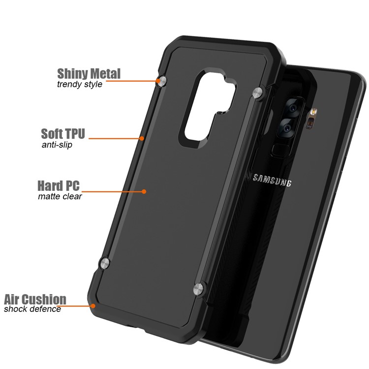 Beetle Combo TPU Edges PC Hard Cellphone Case for Samsung Galaxy S9 Plus SM-G965 - Black-5