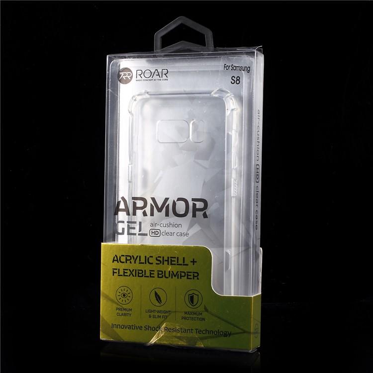 ROAR KOREA Clear Acrylic Back + TPU Edge Hybrid Shockproof Cover for Samsung Galaxy S8 SM-G950-8