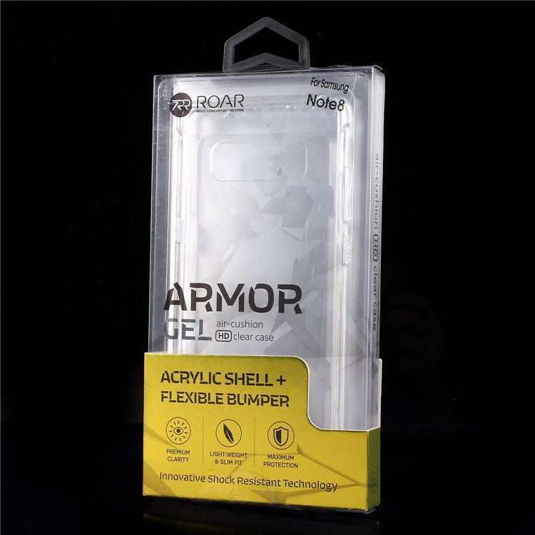 ROAR KOREA Clear Acrylic Back + TPU Edge Combo Shockproof Cover Accessory for Samsung Galaxy Note 8 N950-6