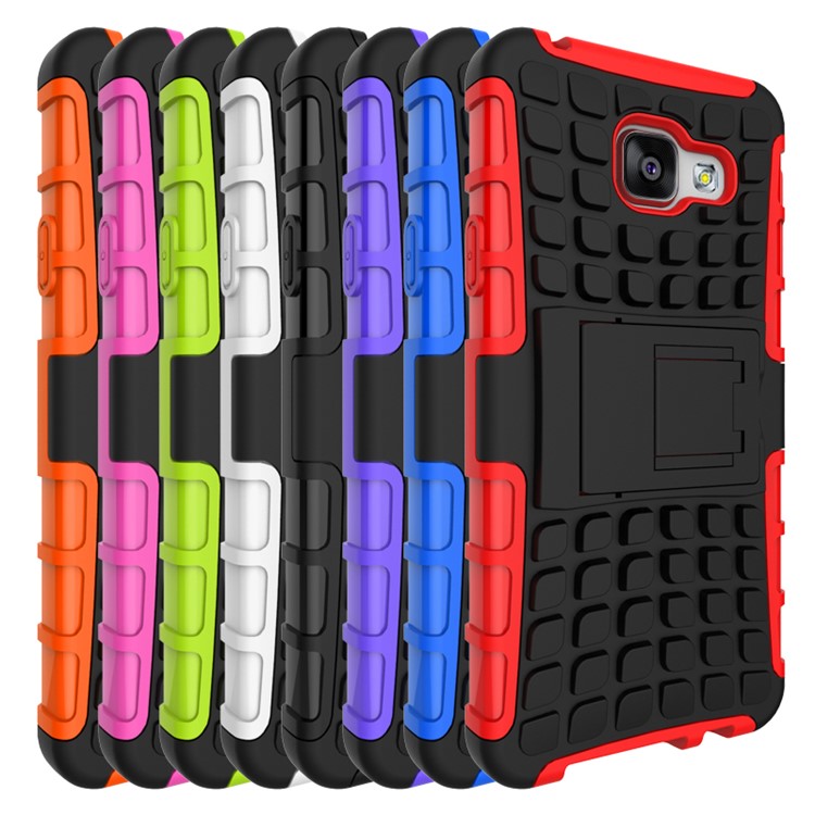 TPU PC Hybrid Case for Samsung Galaxy A3 SM-A310F (2016) with Kickstand - Black-3