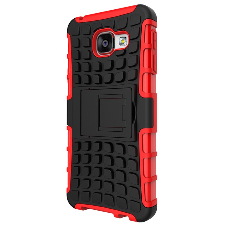 TPU PC Hybrid Cover for Samsung Galaxy A3 SM-A310F (2016) with Kickstand - Red-3