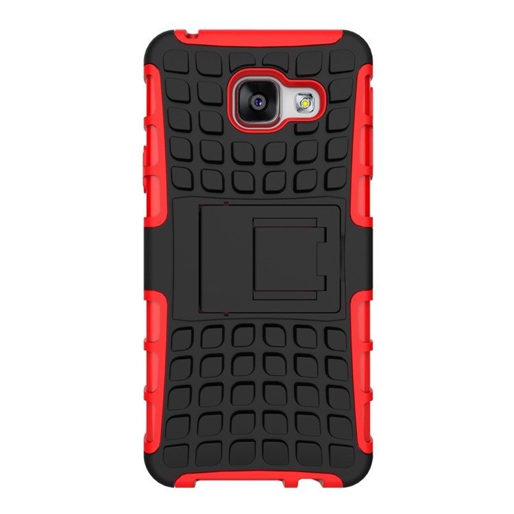 TPU PC Hybrid Cover for Samsung Galaxy A3 SM-A310F (2016) with Kickstand - Red-4
