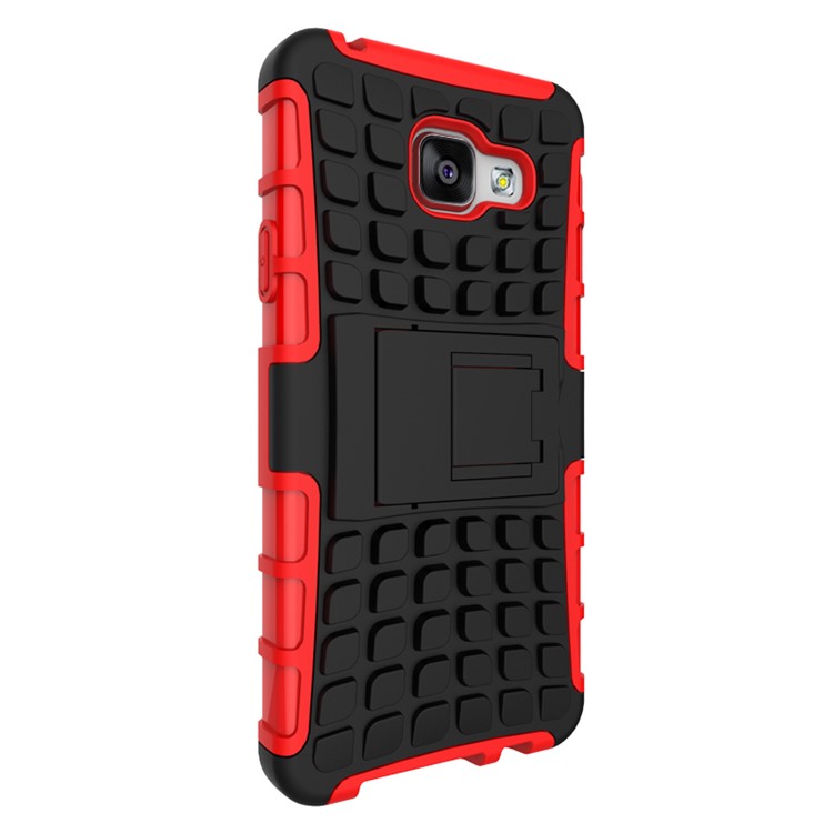 TPU PC Hybrid Cover for Samsung Galaxy A3 SM-A310F (2016) with Kickstand - Red-5