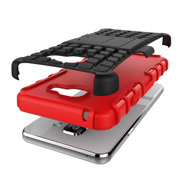 TPU PC Hybrid Cover for Samsung Galaxy A3 SM-A310F (2016) with Kickstand - Red-7