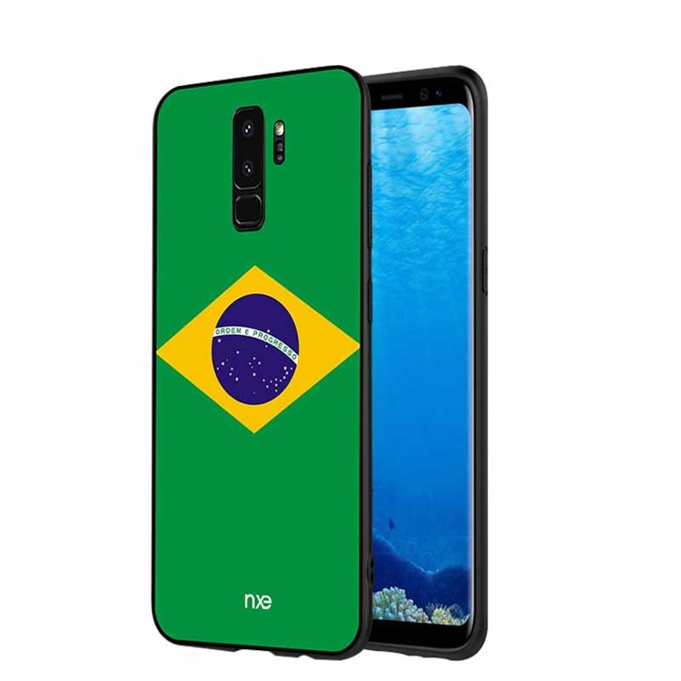 NXE 2018 World Cup Flag Pattern TPU Phone Case for Samsung Galaxy S9+ SM-G965 - Flag of Brazil-1