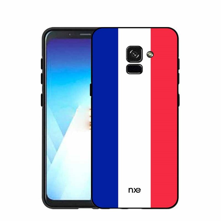 NXE 2018 World Cup Flag Pattern TPU Back Case for Samsung Galaxy A8 (2018) - French Flag-4