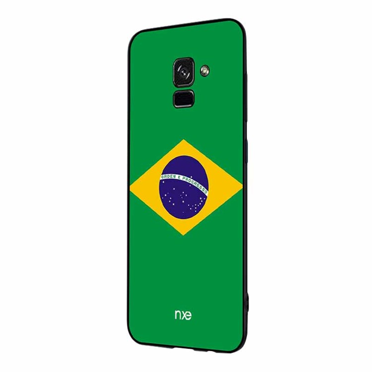 NXE 2018 World Cup Flag Pattern TPU Case for Samsung Galaxy A8+ (2018) - Flag of Brazil-3