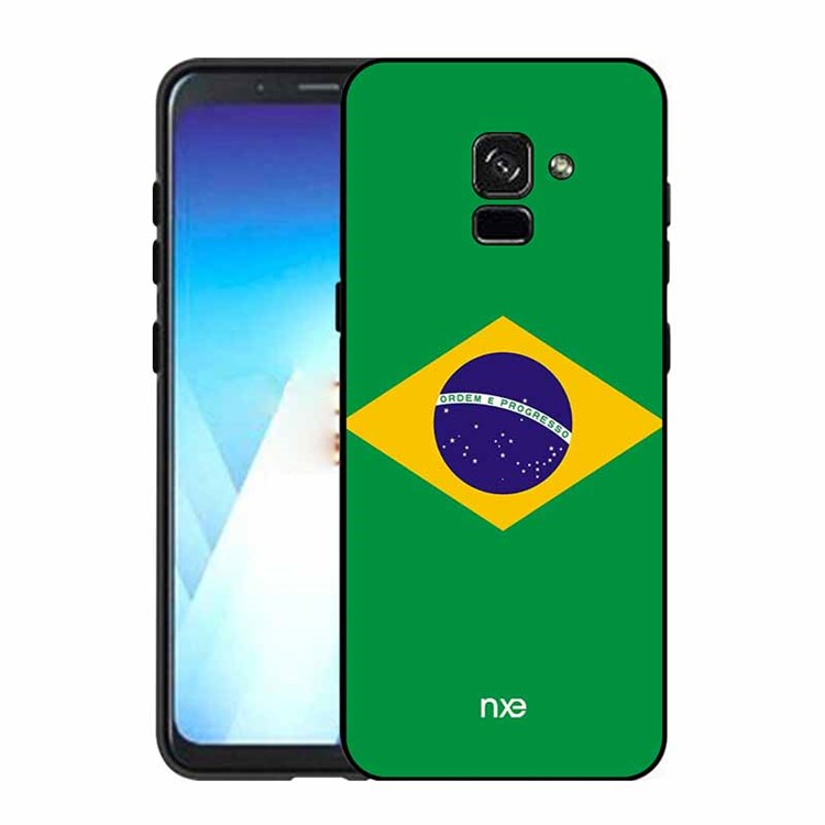 NXE 2018 World Cup Flag Pattern TPU Case for Samsung Galaxy A8+ (2018) - Flag of Brazil-4