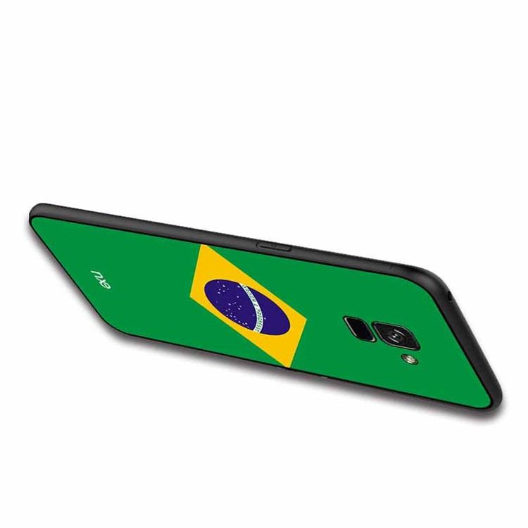 NXE 2018 World Cup Flag Pattern TPU Case for Samsung Galaxy A8+ (2018) - Flag of Brazil-5